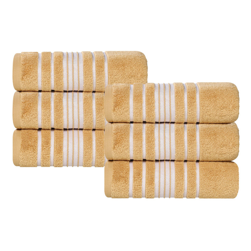 Superior Sadie Zero Twist Cotton Solid Hand Towel Set, Ultra Soft Towels, Gold