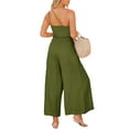 thumbnail image 6 of Franhais Women High Waist Romper, Sleeveless Off-Shoulder Neck Solid Color Wide-Leg Trousers, 6 of 9