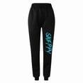 thumbnail image 5 of Tejiojio Women Solid Print Sweatpants High Waist Workout Wide Leg Pants Pocket Trousers Sporty Athletic Fit Jogger Pants, 5 of 7