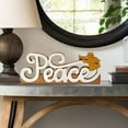 thumbnail image 2 of Decozen Home Decor Handmade Wooden Sculpture in PEACE Sign Letters, Acacia Wood – Valentines Day Gifts for Her and Him, 2 of 8