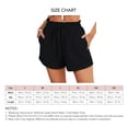 thumbnail image 5 of Pantalones casuales con dobladillo enrollado y cordón para mujer, estilo veraniego en negro puro, talla S, pantalones cortos con cintura elástica con volantes, 5 of 5