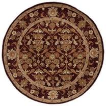 SAFAVIEH Antiquity Francine Oriental Wool Area Rug, Wine/Gold, 3'6" x 3'6" Round