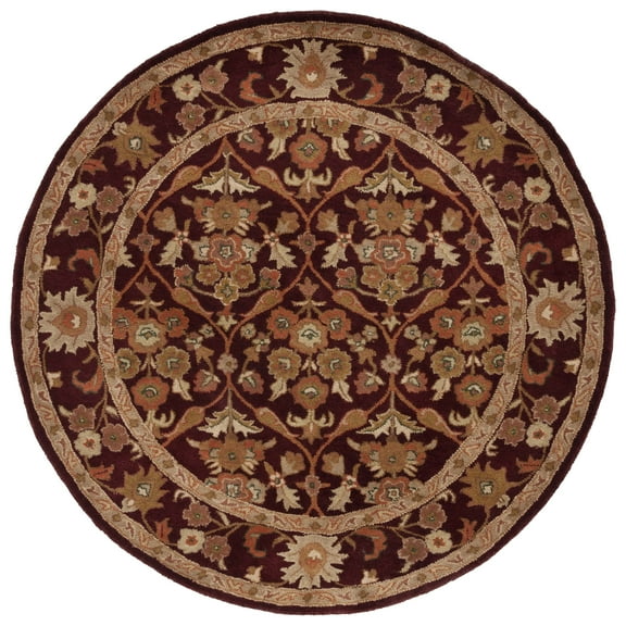 SAFAVIEH Antiquity Francine Oriental Wool Area Rug, Wine/Gold, 6' x 6' Round