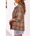thumbnail image 2 of ADREAMLY Plaid Shacket Jacket Button Down Long Sleeve Flannel Coat Blouse, 2 of 8