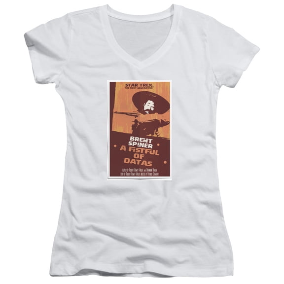 Star Trek Tng Season 6 Episode 8 Junior Women's V-Neck T-Shirt White