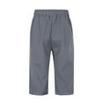 thumbnail image 6 of Men's Casual Linen Shorts Breathable Summer Beach Yoga Capri Pants with Pockets Lightweight Comfortable Relaxed Fit Mens Beach Pants Trousers Vacation Cargo Pants, 6 of 7