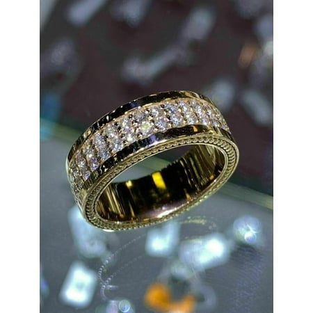 2Ct Round Cut Lab Created Diamond Men's Horseshoe Ring 14K Yellow Gold Plated