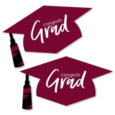 Maroon Grad - Best is Yet to Come - Graduation Hat Decorations DIY Burgundy Graduation Large Party Essentials - 20