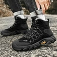 thumbnail image 5 of Mens Snow Boots Waterproof Rubber Non-Slip Sole Winter Warm Lace-up Boots Outdoor Walking Hiking Fashion Casual Boots Black 9 US, 5 of 7