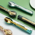 thumbnail image 4 of Dream Lifestyle Portable Cutlery Set Reusable Comfortable Grip Stainless Steel Spoon Fork Chopsticks Flatware Set with Box for Student, 4 of 8