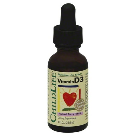 Child Life Vitamin D3, Berry Flavor, Glass Bottle,