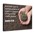 thumbnail image 4 of Scripture Walls And The Fruit of Righteousness James 3:18 Bible Verse Canvas Christian Wall Art Ready to Hang Unframed, 4 of 9