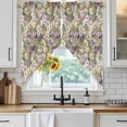 thumbnail image 6 of Dark Sage Green Botanical Swag Curtains for Kitchen/Bedroom/Living Room, Spring Floral Summer Botanical Retro Scalloped Curtains 63 Inch Long, Window Swag Topper Curtains Valances 2 Panels 36"x63", 6 of 8