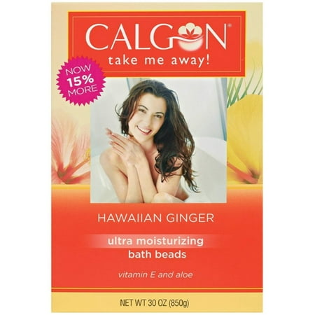 Shaped Bath Oil Beads - 2 Pack - Calgon Ultra-Moisturizing Bath Beads, Hawaiian Ginger, 30 oz