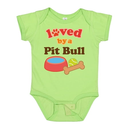 

Inktastic Pit Bull Loved by a (Dog Breed) Gift Baby Boy or Baby Girl Bodysuit