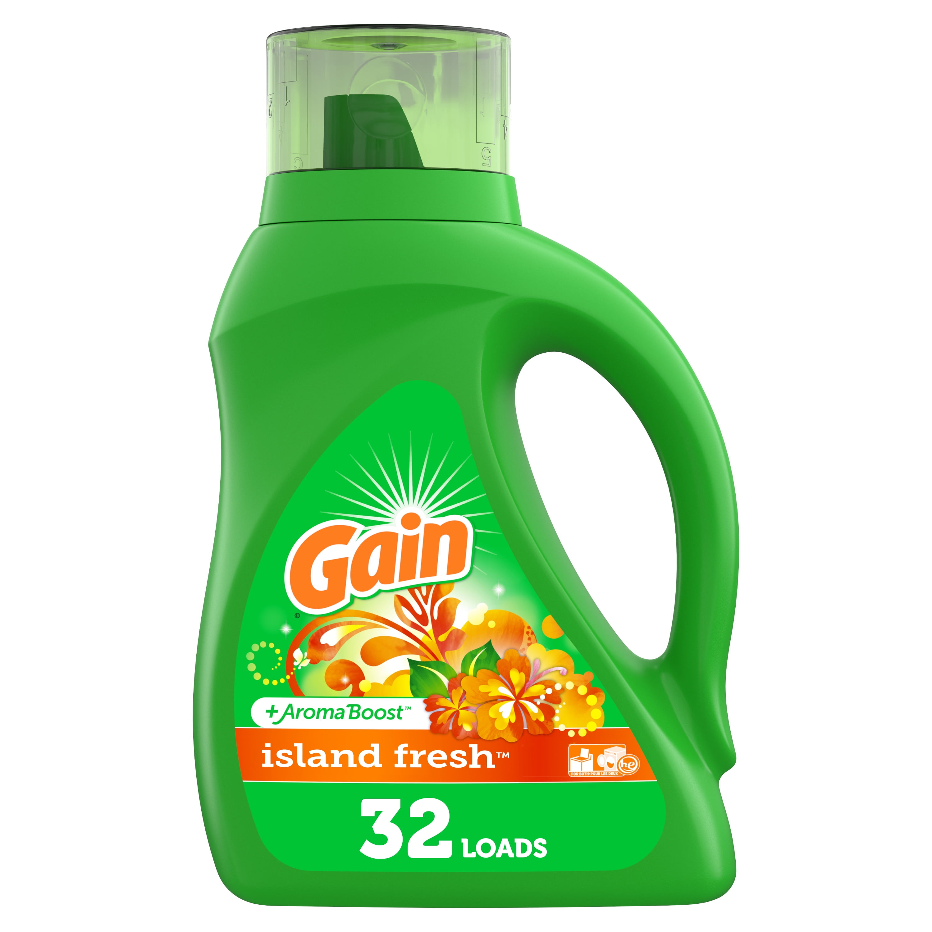 Gain Island Fresh He, 32 Loads Liquid Laundry Detergent, 50 fl oz
