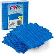Brick Building Base Plates - 5 x 5 Blue Baseplates (10pcs) - Dual Side Connectivity, Tight Fit w All Brands