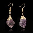 thumbnail image 3 of MasteelfCA Purple Natural Stone Drop Dangle Earring Metal Pendant Earring Statement Jewelry, 3 of 7