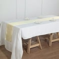 Efavormart 12"x108" IVORY Premium Faux Linen Runner, Slubby Textured ...