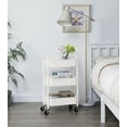 thumbnail image 5 of SunnyPoint 3-Tier Compact Rolling Metal Utility Cart with Caster Wheels, White, 5 of 5