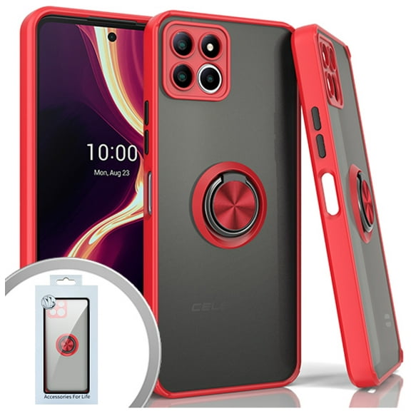 For Celero 5G  PLUS 2023 O-Ring Kickstand Cover  Phone Case - Red