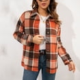 thumbnail image 2 of jsaierl Womens Shacket Jacket Flannel Shacket Fall Plaid Jackets Long Sleeve Button Down Shirts Boyfriend Blouses Tops, 2 of 8