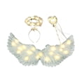 thumbnail image 1 of de ángel iluminadas con luz LED, accesorio para disfraz de ángel, disfraz de hada, ropa de PP, adecuado para niñas, juegos de rol de cumpleaños, S luz cálida 3 piezas, 1 of 8