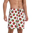 thumbnail image 2 of Wukai Hand Drawn Strawberry Men’s Short Pajama Pants With Pockets Soft Sleep Pj Shorts for Men-Large, 2 of 6
