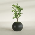 thumbnail image 2 of Greenline Nala Globe Planter - Indoor/Outdoor Large Fiberglass Lightweight Planter - 24" x 24" x 19" (Matte Charcoal), 2 of 7