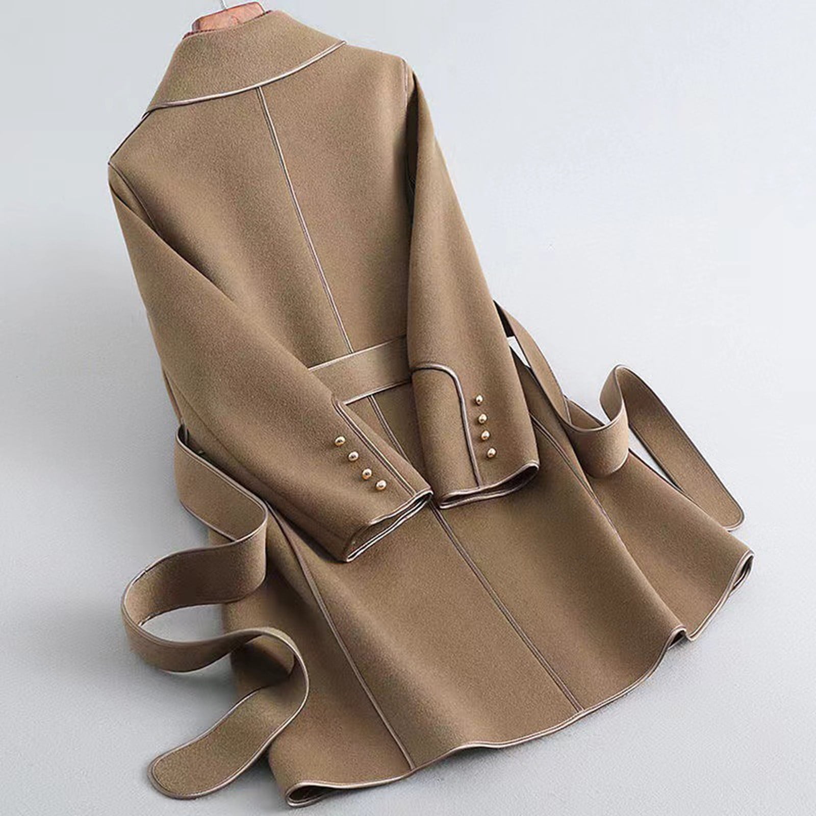 Wool Coat Womens Spring Coats 2020 Brown Women's Outdoor Dress