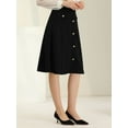 thumbnail image 3 of DARING DIVA Women's A-Line Button Front Formal Knee Length Skirt S Black, 3 of 6
