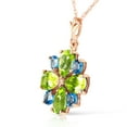 thumbnail image 2 of Galaxy Gold 14K Rose Gold Blue Topaz and Peridot Pendant Necklace - December Birthstone - Communication & Serenity - 16" to 24" - Fine Jewelry for Women, 2 of 3