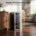 thumbnail image 6 of Simzlife 12 Bottle Wine Cooler Refrigerator with Lock, 11 inch Wine Chiller with Stainless Steel Glass Door, Freestanding, 6 of 8