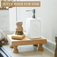 thumbnail image 6 of EOSAHR Wooden Soap Holder Tray – 1 Count Farmhouse Pedestal Stand for Bathroom Sink and Kitchen Counter Organizer (Light Brown), 6 of 7