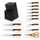 thumbnail image 4 of Juego de Cuchillos de Cocina hecef de 13 Piezas con Afilador Integrado - Naranja, 4 of 10