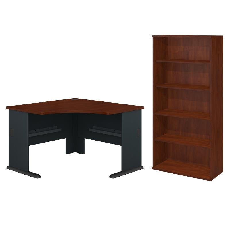 Series C 2 Piece Corner Desk And Shelf Bookcase Set In