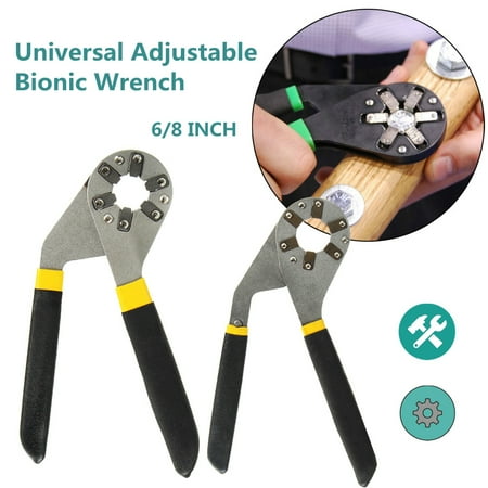 Plier Wrench - 6/8 inch Adjustable Hexagon Universal Quick clamp Magic Wrench Adjustable Bionic Plier