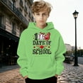 thumbnail image 2 of Boys Girls 100 Days of School Hoodie - Kids Letter Graphic Long Sleeve Preppy Back to School Sweatshirt, 2 of 4