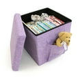 Humble Crew 15 x 15 x 15 Folding Storage Ottoman Cube with Exterior