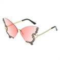 thumbnail image 2 of Luxury Diamond Butterfly Sunglasses Women Vintage Rimless Oversized Rhinestone bling Sun Glasses Ladies Y2K Eyewear Red, 2 of 6