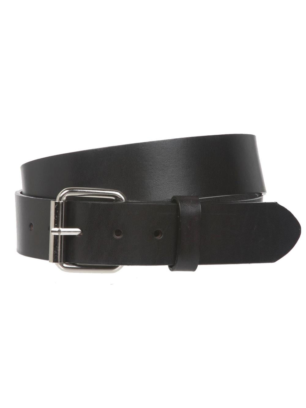Unisex Men's Womens New Plain Leather Belt Snap-On Removable Roller Buckle Solid 