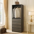 thumbnail image 5 of Benjara Dee Modular Closet System- 1 Metal Hanging Rod & 4 Drawers- Black Finish, 5 of 7