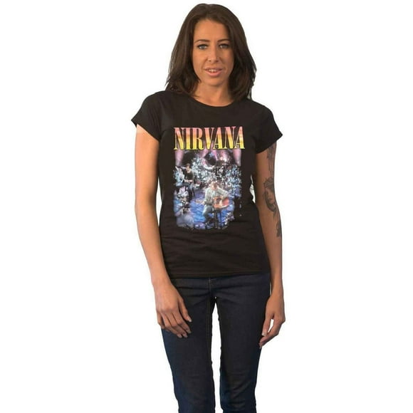 Nirvana Womens Unplugged Photograph Cotton T-Shirt