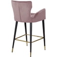 thumbnail image 2 of Meridian Furniture Luxe 27.6"H Velvet Counter Stool - Pink/Black/Gold (Set of 2), 2 of 4