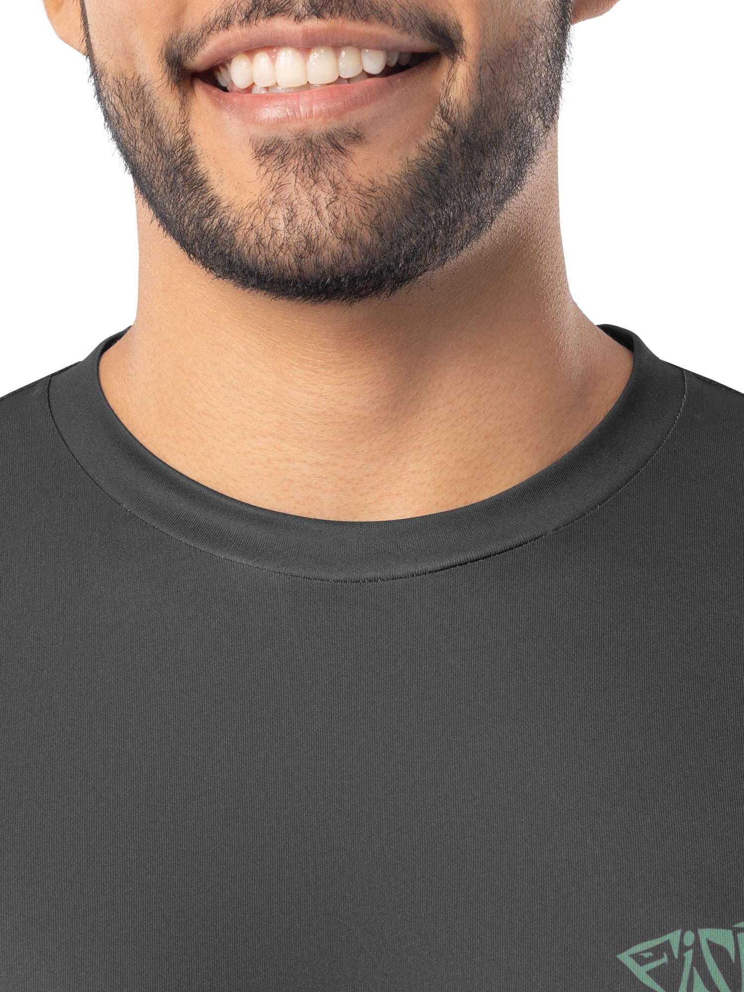 Fish N Vibe Men's Long Sleeve Performance Fishing Graphic Tee, Black/ Caviar, L