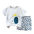 thumbnail image 2 of Delliss Toddler Kids Clothes Outfits Shirts Sets Summer Thin Cotton Round Neck Short Sleeve Set Home Wear Two Piece Set Cute Printed T-shirt Shorts 0-6 Years, 2 of 3