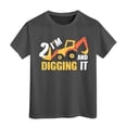 thumbnail image 1 of Sunnyoo T-Shirt Garçon Grand Excavatrice Graphique à Manches Courtes, Gris, 1 of 3
