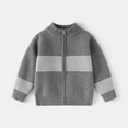 thumbnail image 2 of Ashirexll Boys Striped Knit Jacket for 1-8 Years Fall Winter Soft Long Sleeve Zipper Fleece Casual Outwear Tops, 2 of 7
