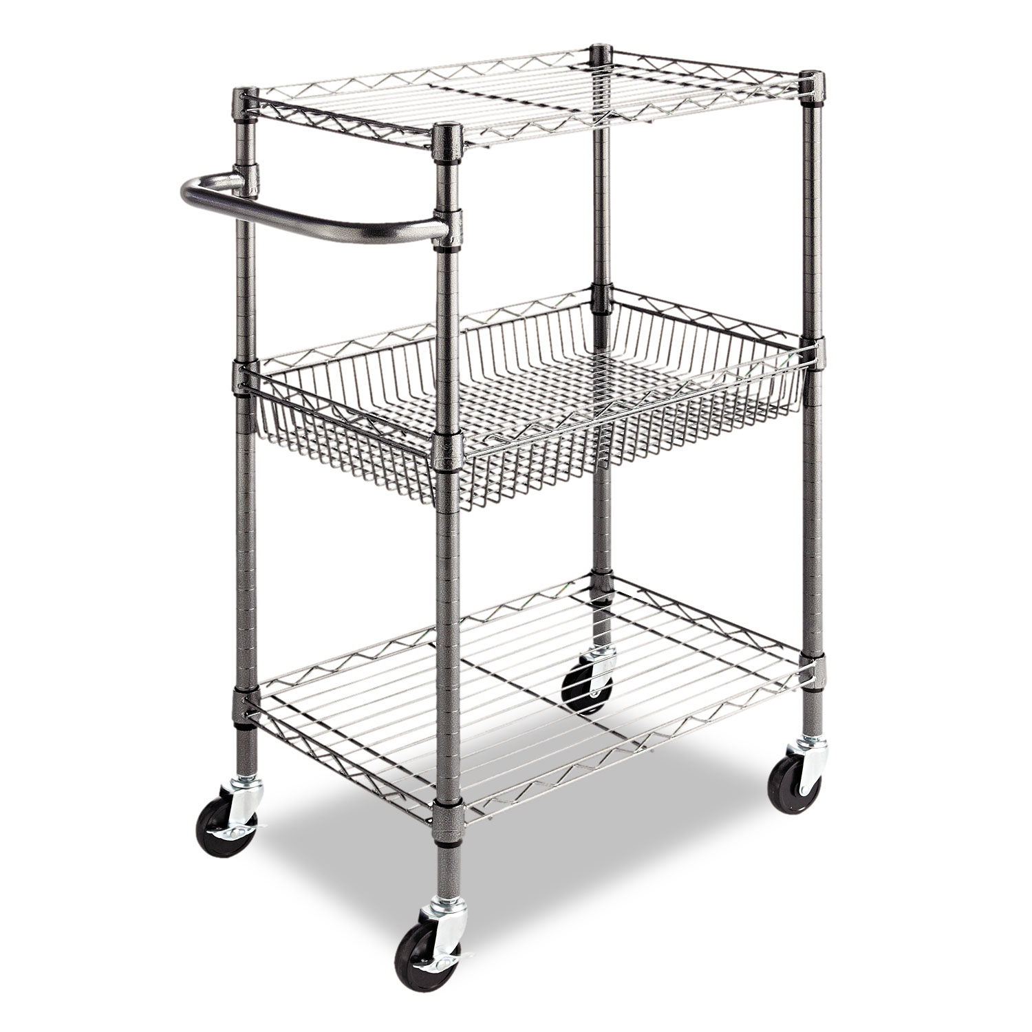FDW Heavy Duty Utility Cart Wire 3 Tier Rolling Cart Organizer NSF/ Kitchen/ Cart on Wheels Metal Microwave Cart Large with Wire Shelving and Microwave Table Heavy Duty Commercial Grade,Wood//Chrome