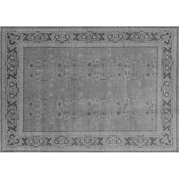 Ahgly Company Indoor Rectangle Oriental Gray Industrial Area Rugs, 2' x 4'